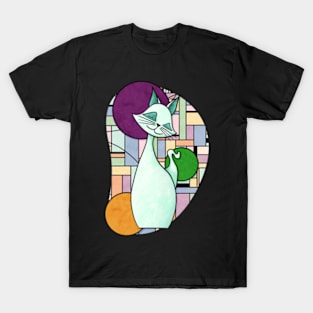 Happy Green Cat T-Shirt